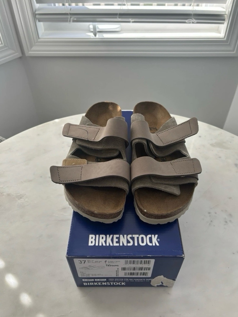Birkenstock Uji Nubuck Suede Sandals Women 6 EU 37 Taupe
Leather Boho NWB